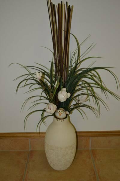White vase with floral arrangement