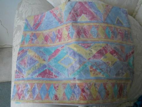 Multi coloured modern geometric print Pillowcase unisex Red Blue