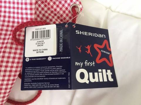 Sheridan 'My First' Junior Double quilt, unused