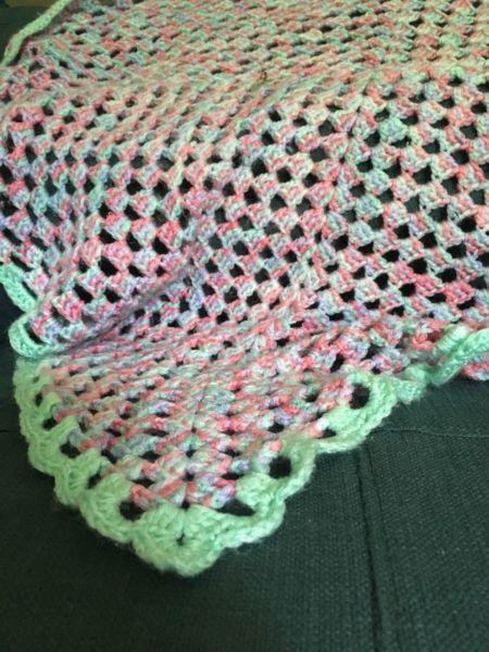 Crochet Baby blanket blanket cot pram throw 80cm x 80cm
