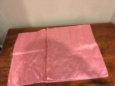 8 metres of dusky pink raw silk material