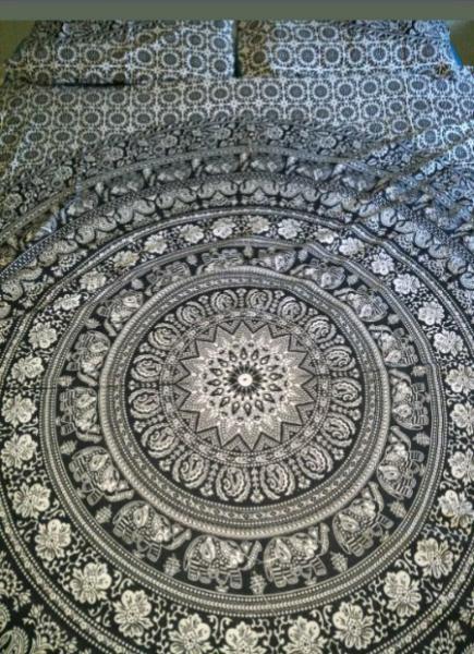 New doona duvet cover bed spread ~elephant spiritual boho Indian