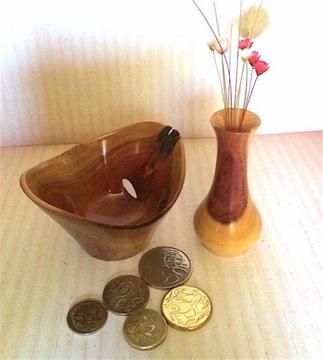 Miniature Set of Dead Finish Weed Pot and Eccentric Bowl