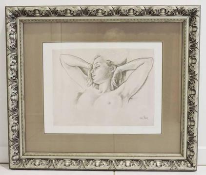 Limited edition graphite pictures in elegant frames x2