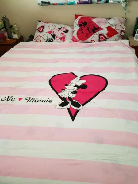 minnie mouse double bed doonas