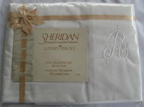 SHERIDAN SINGLE PILLOWCASE LETTER R LUXURY PERCALE