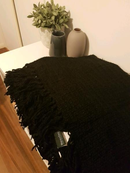 Black knit throw