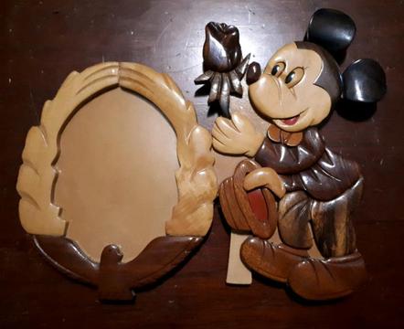 MICKEY MOUSE PHOTO FRAME WOODEN HAND CARVED