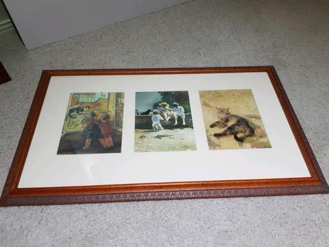 Oil painting prints three in one with photo frame