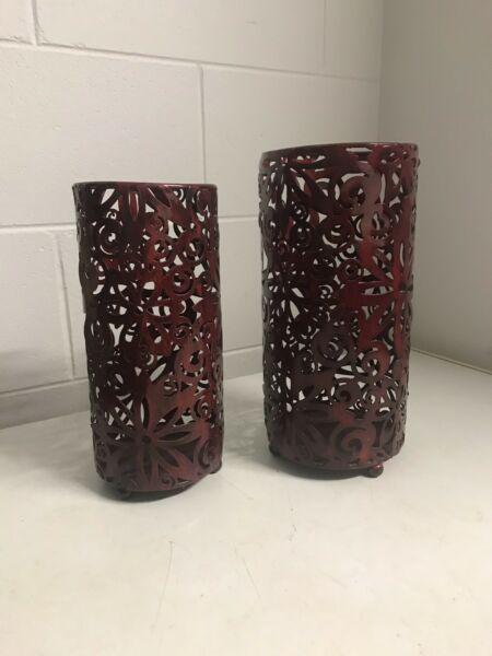 Two red vases