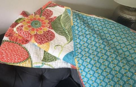 Pair of Quilted Throws - Reversible