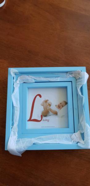 Baby blue photo frame set