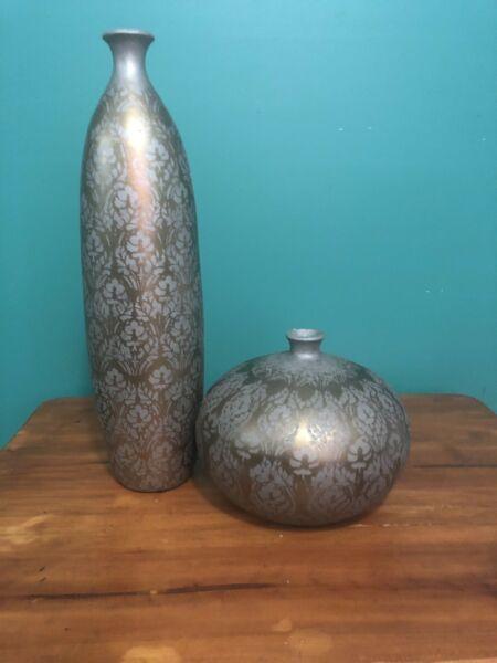 Silver & Gold vases