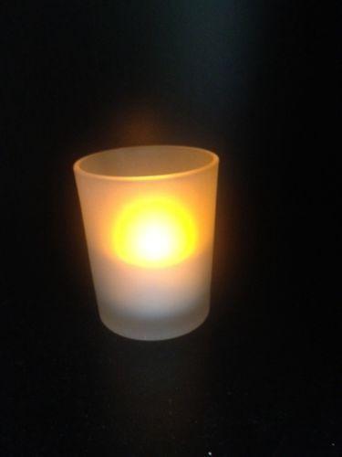 Set of 6 Frosted Glass Candle Holders