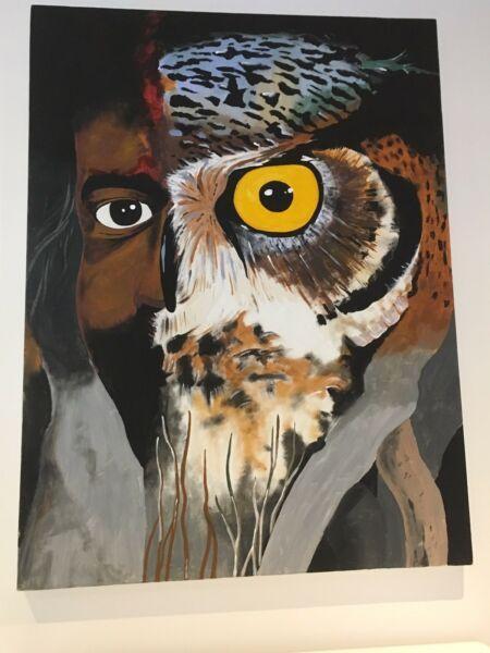Man/owl painting