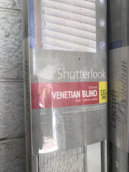 PVC Venetian Blinds 150cm wide 137cm drop (2 available)