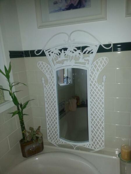 Attractive Vintage Style Wrought Iron Mirror