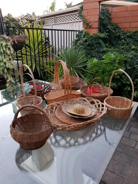 ASORTED GROUP OF CANE BASKETS