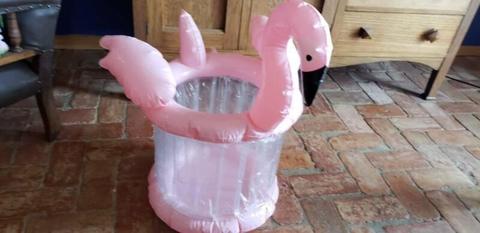 Inflatable flamingo ice cooler