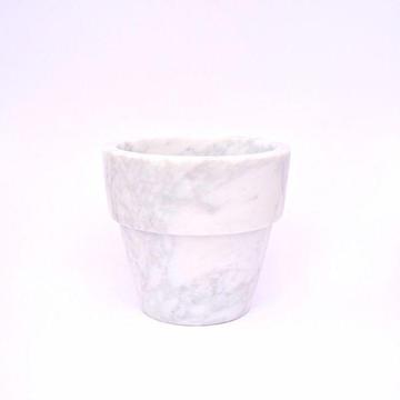 White Italian Carrara Marble Pot