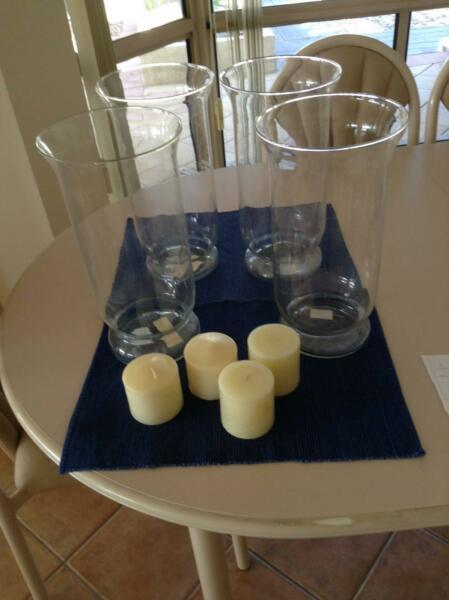 Candle Holders Glass x 4