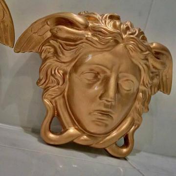 GIANNI VERSACE 23cm PALAZZO Bronze-Gilt MEDUSA Furniture-MOUNT
