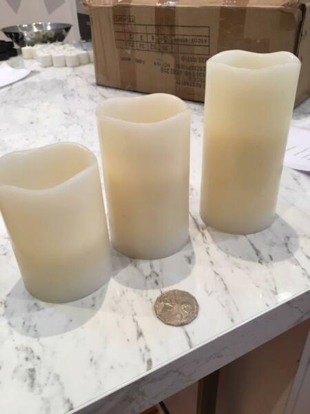 LED Block candles set of 3 used once