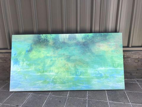 Blue/ green canvas print