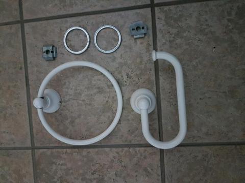 Toilet and towel ring