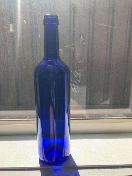 Large blue glass bottle home decor aromatherapy etc