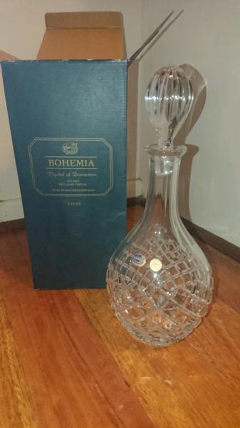 Bohemia crystal sherry decanter with topper BNIB
