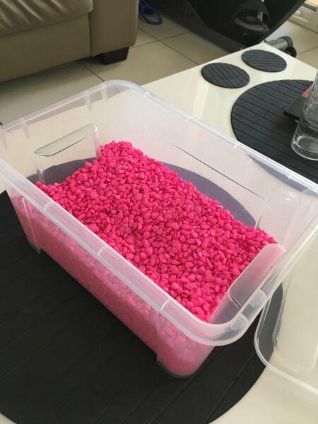 Around 5kg of pink fish tank pebbles