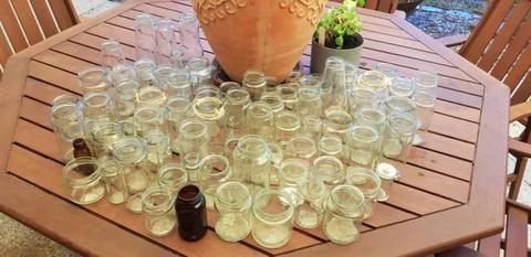 80 assorted glass jars