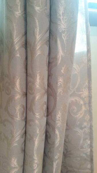 Silver Curtains with Curtain Rod/Brackets