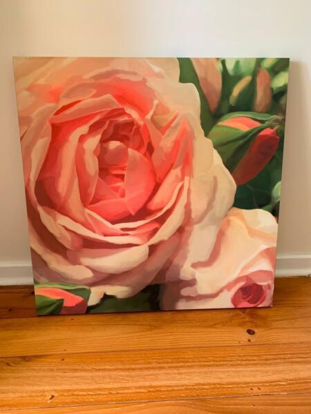 Rose painting on canvas