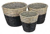 Set of 3 Black Dipped Baskets (Brand New) #5338