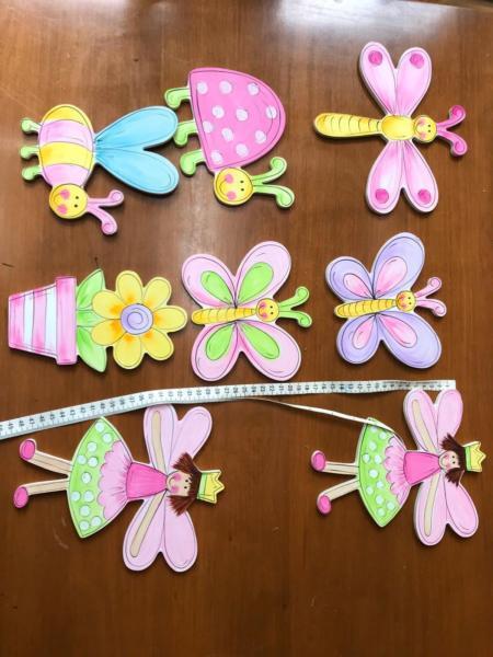 Girls wooden fairy & others wall decorations