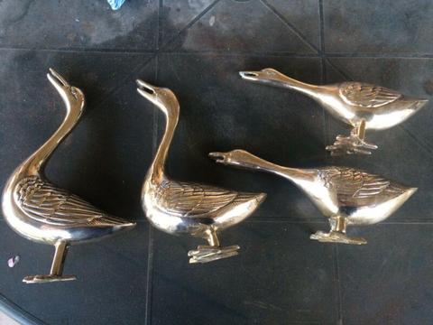 Solid brass geese