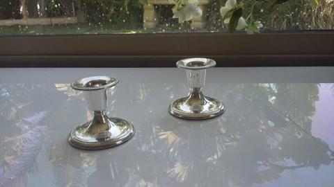 DECORATIVE SILVER CANDLE HOLDERS 2