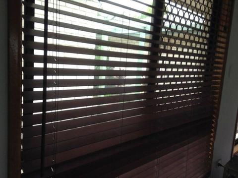 Matching Pair of Timber blinds in good working order