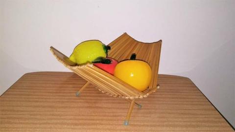 Vintage Wooden Folding Fruit Basket