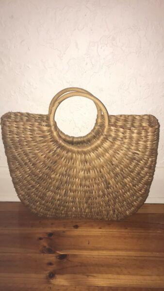 Cane market basket or beach bag large