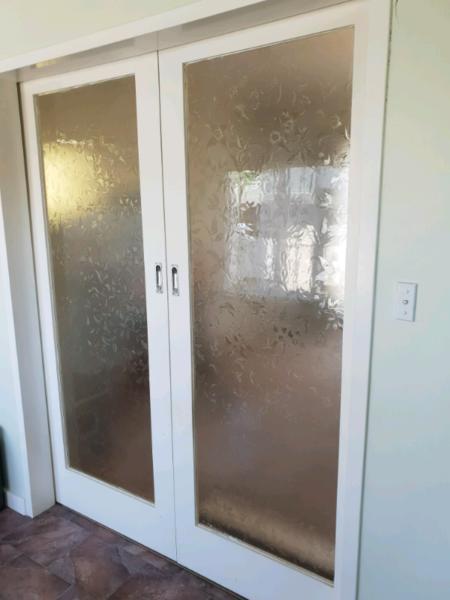 Etched glass internal sliding doors