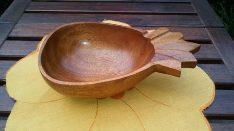 Vintage Wooden Pineapple Bowl