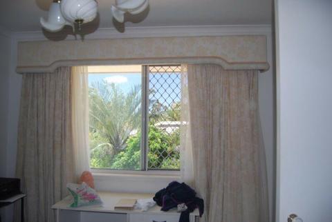 Pelmet with Block out Curtains, tracks and sheers