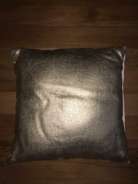 gold canvas cushion - new condition!