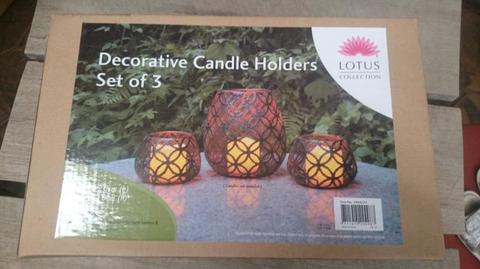 Set of 3 decorative candle holders