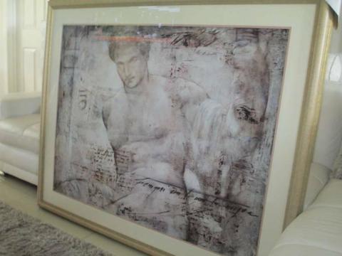 Framed 'David' Double Matted Behind Glass