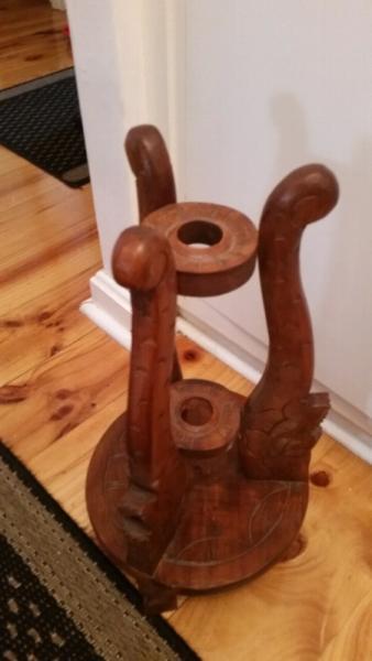 Beautiful carved umbrella shade stand