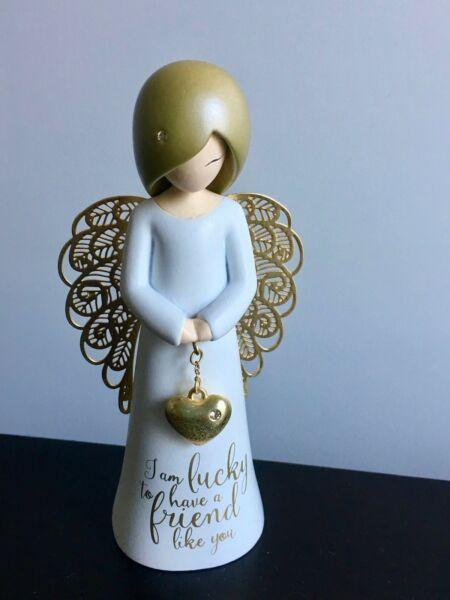NEW Gift Idea for a special friend - Ceramic Angel Figurine Gold